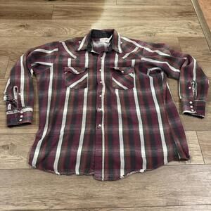 Vintage 80s Saddle King Western Flannel Distressed Grunge